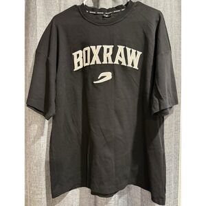 BOXRAW Big Letter Logo Black T-Shirt Mens Size Large LFG Heavyweight EUC